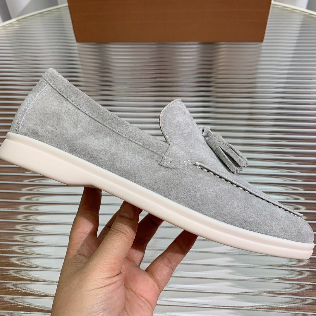 lp dot sole walk loafer grey suede