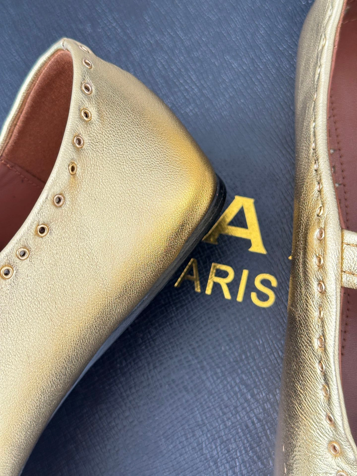 Alaia 25 Ballet Flats Gold Calfskin 293241