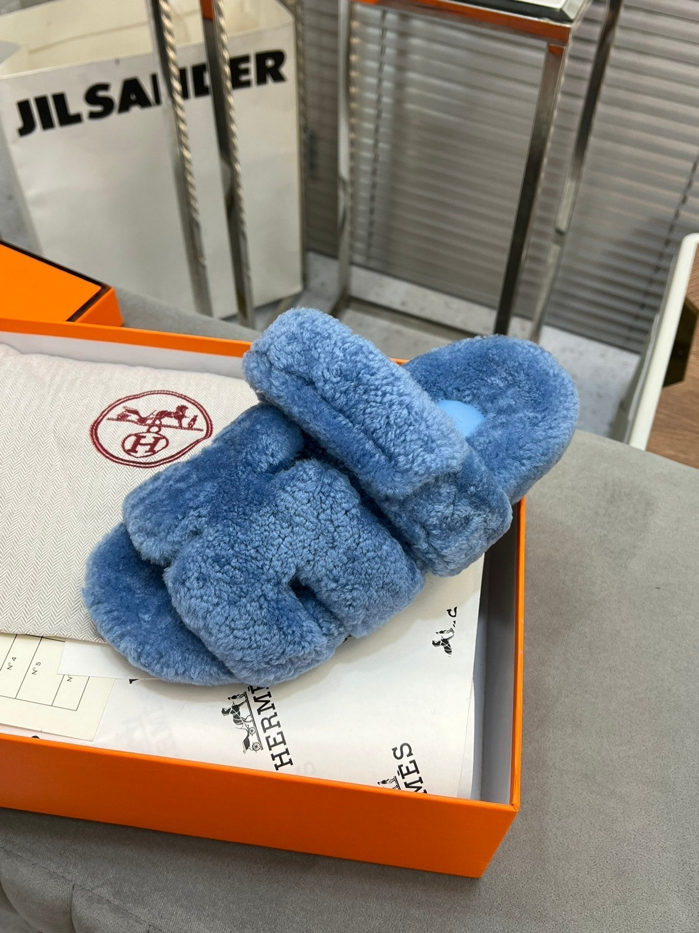 HM Chypre Sandal Blue Fleece Wool  953867