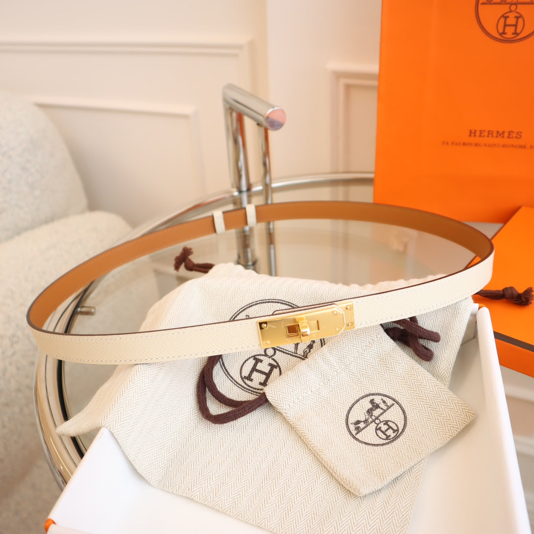 hm kelly belt 18mm cream epsom leather