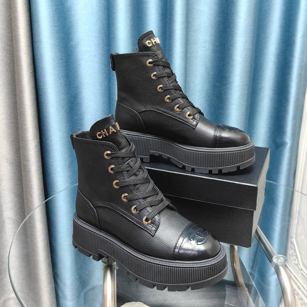 CC Ankle Boots Black Lambskin
