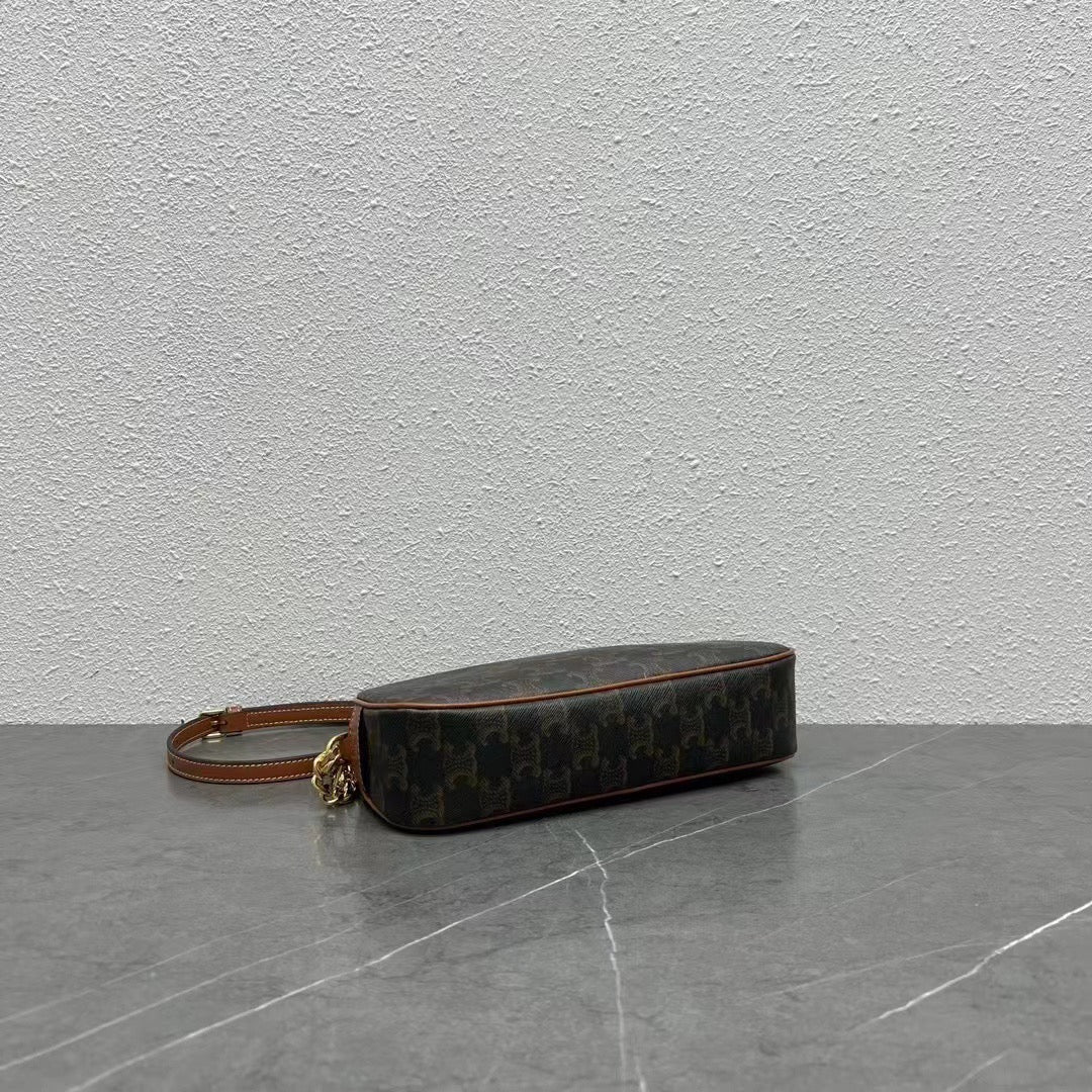 Celine 2026 Multi Bag 26cm Black Brown Canvas Leather