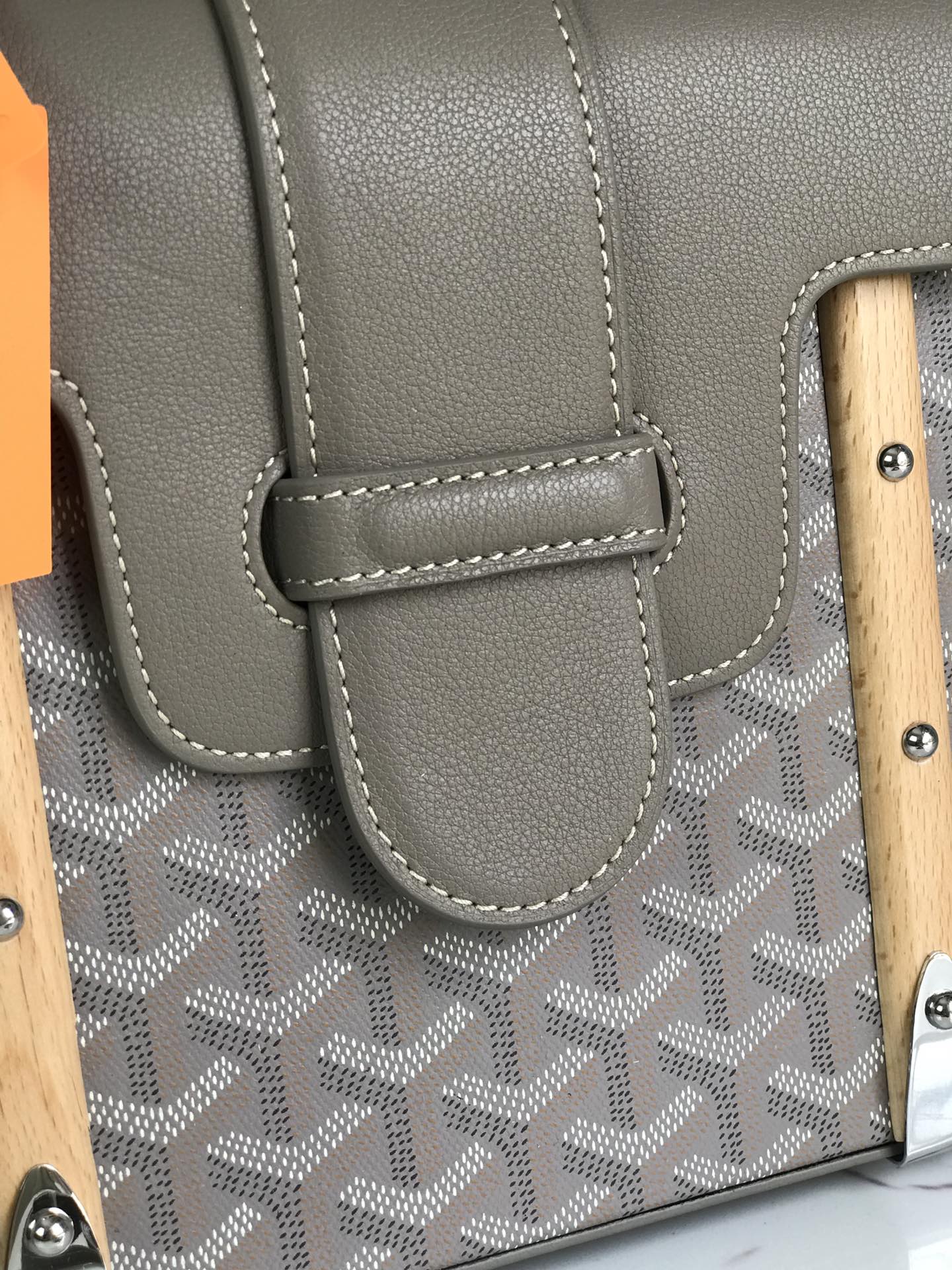 SAÏGON PM BAG 28 IN GREY GOYARDINE CANVAS AND CALFSKIN