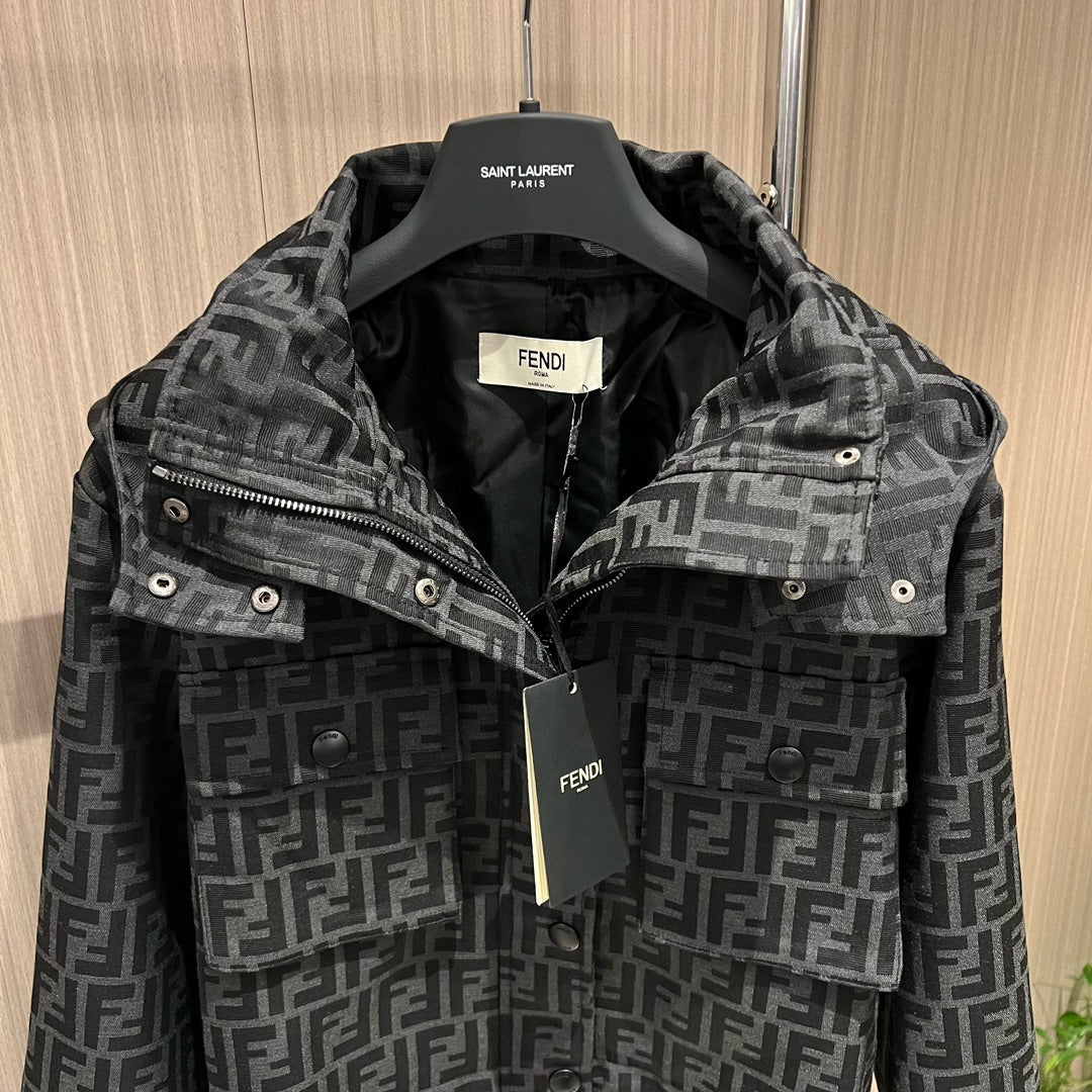 Fendi Short Monogram Jacket Black Polyester