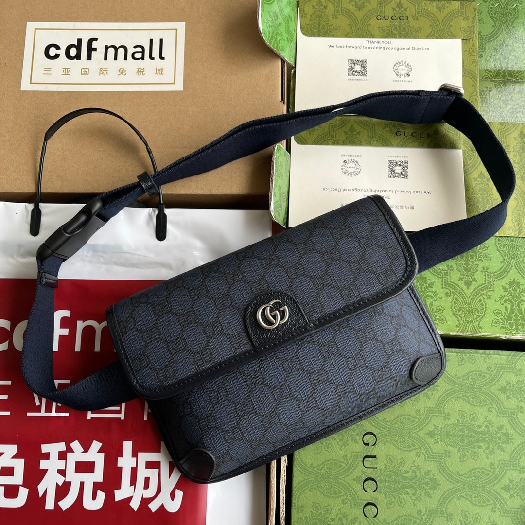 Gucci Waist Bag Blue Canvas 239996