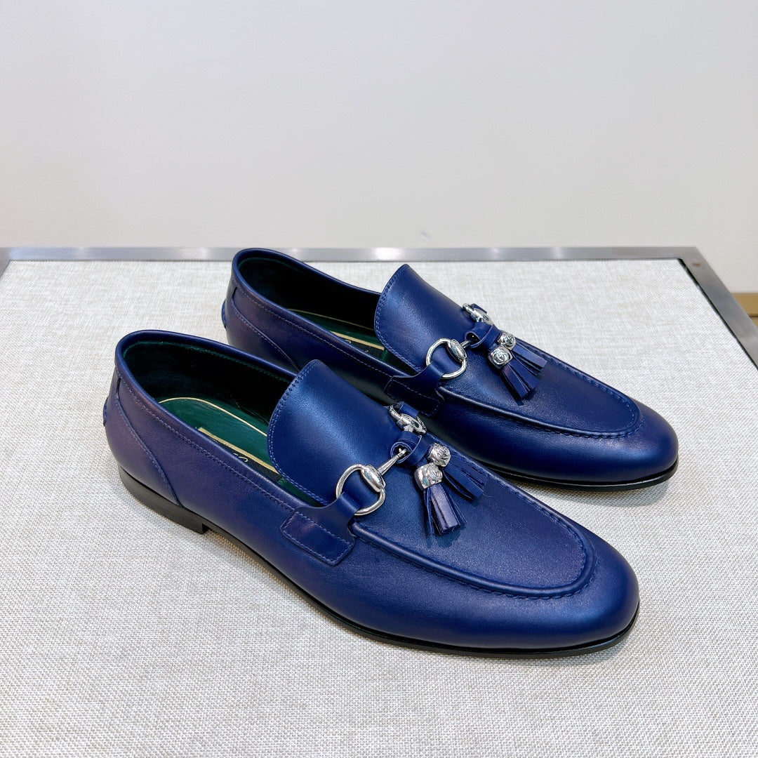 GG Men's Tassel Loafer Blue Calfskin 361349