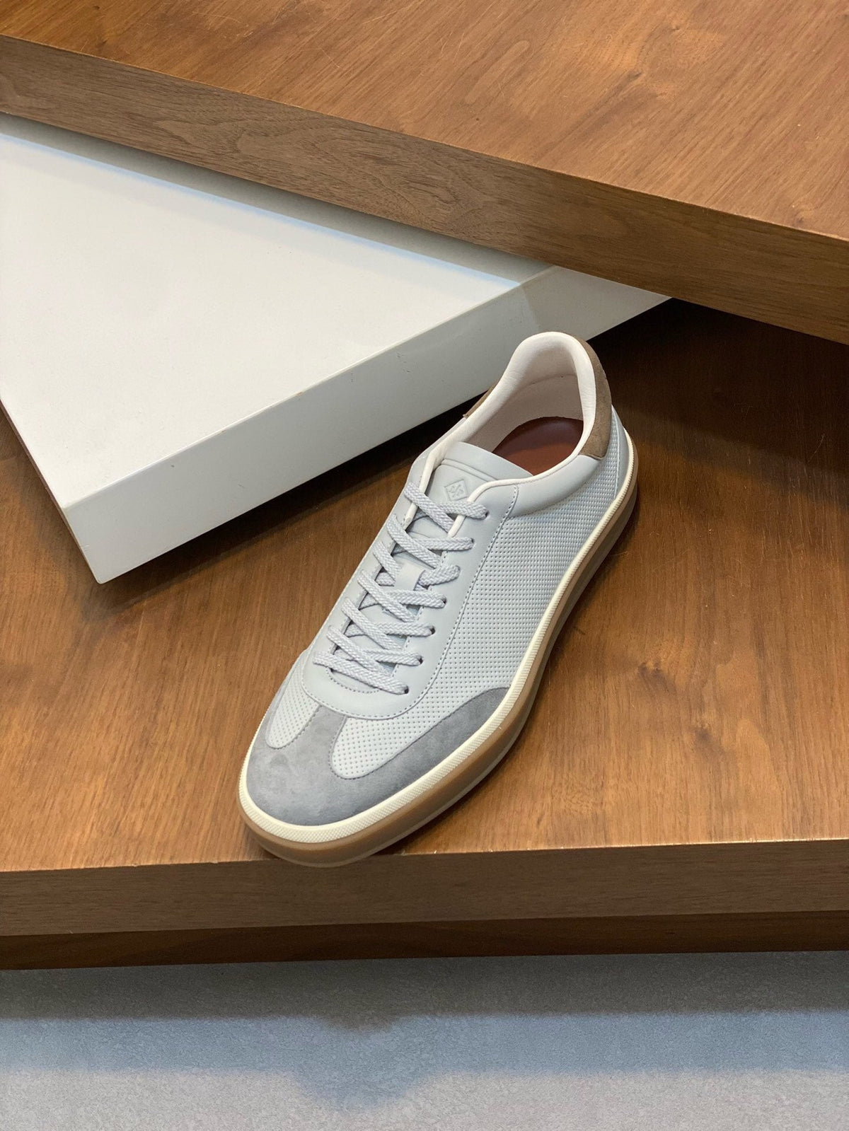 LP 360 TENNIS WALK SNEAKERS LIGHT GRAY MESH CALFSKIN