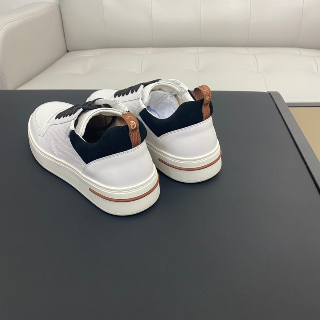 LP NEWPORT WALK SNEAKERS WHITE AND BLACK CALFSKIN