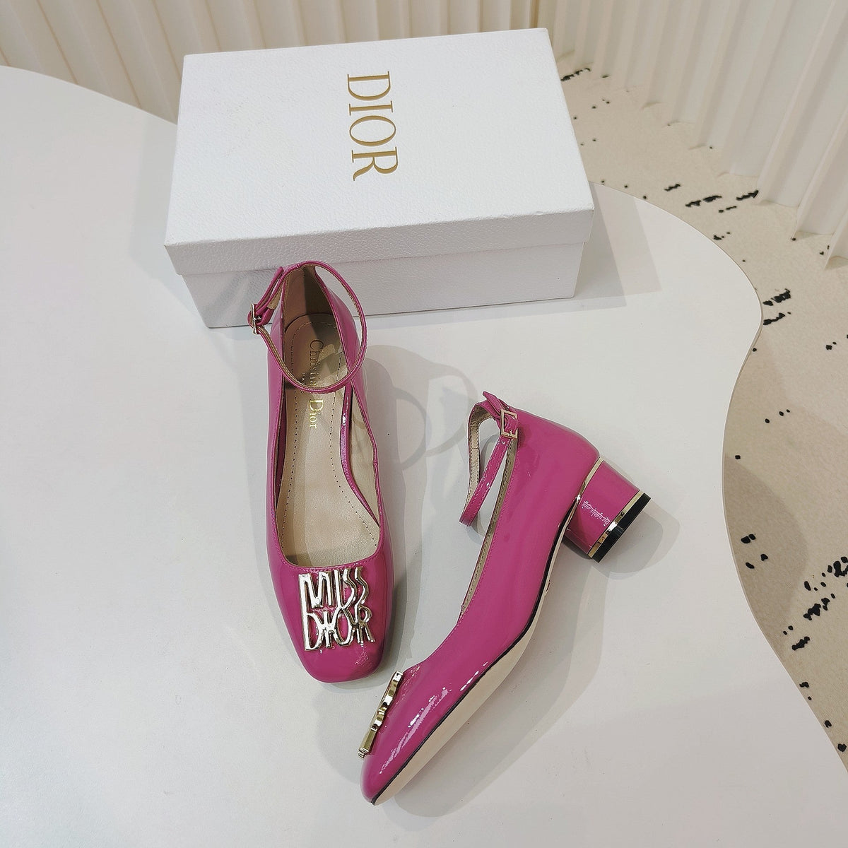 CD Miss Dior Pump 40mm In Deep Pink Cowhide 111330