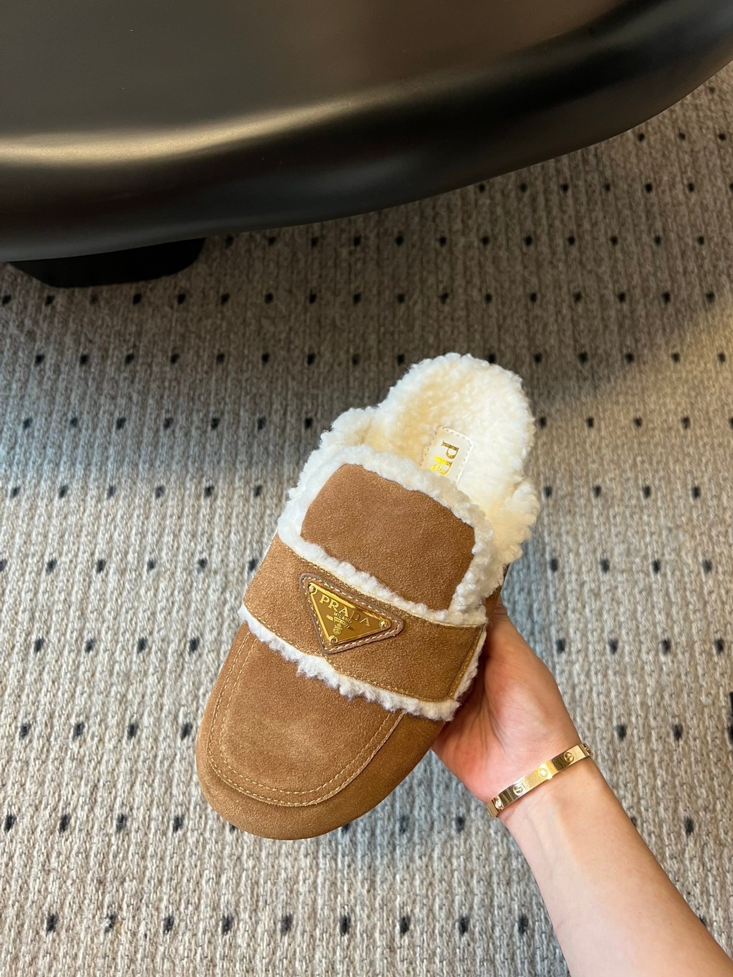PRA Furry Half-Slipper Brown Suede 478567