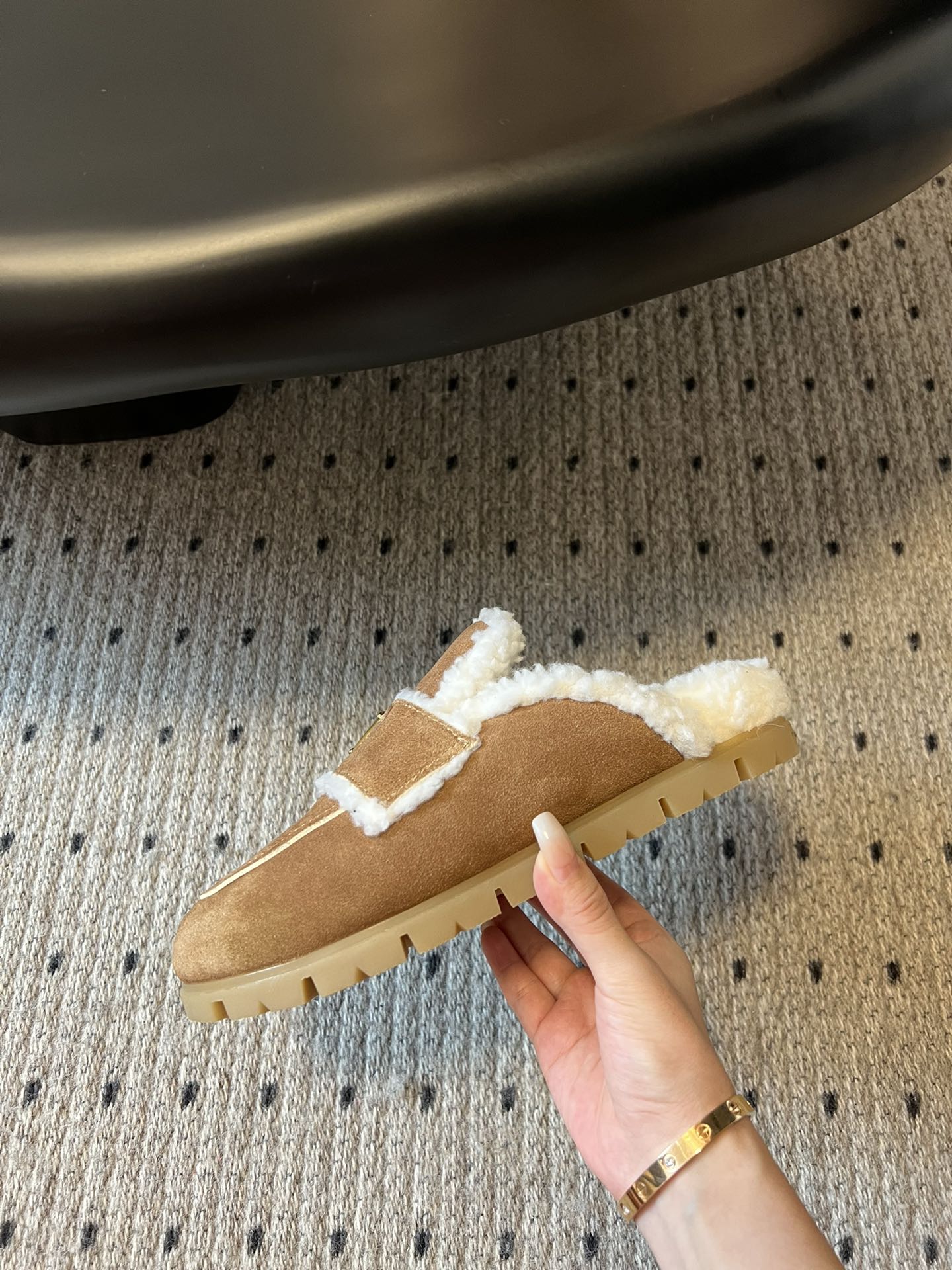 PRA Furry Half-Slipper Brown Suede 478567