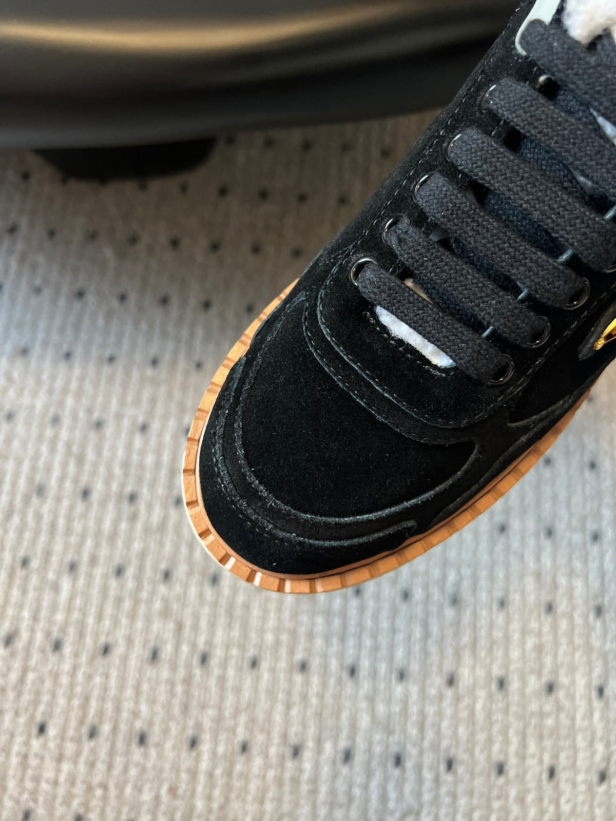 Prada 25s Mid-Top Sneaker Black Suede And Wool 538435