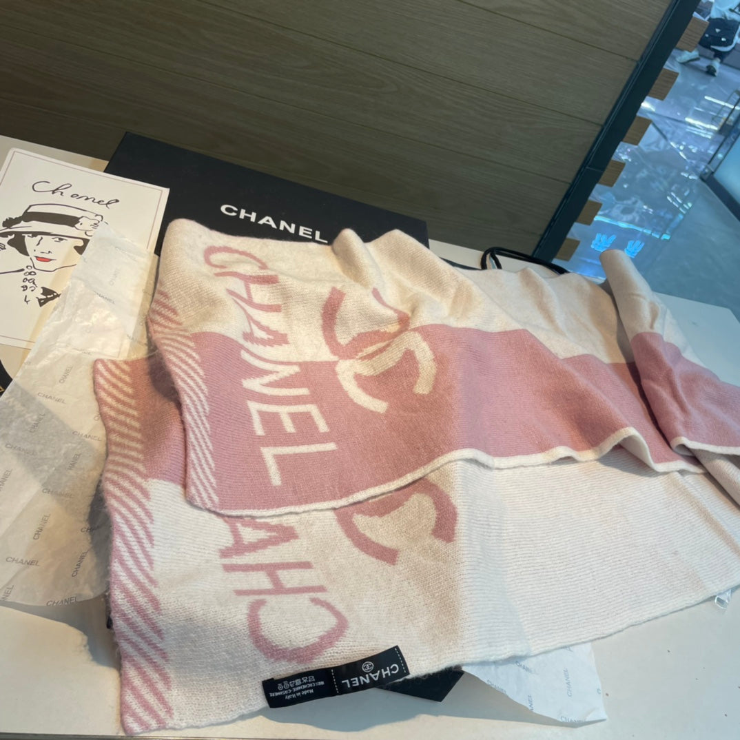 CC Scarf 180 CM In White Mix Pink Cashmere 416940