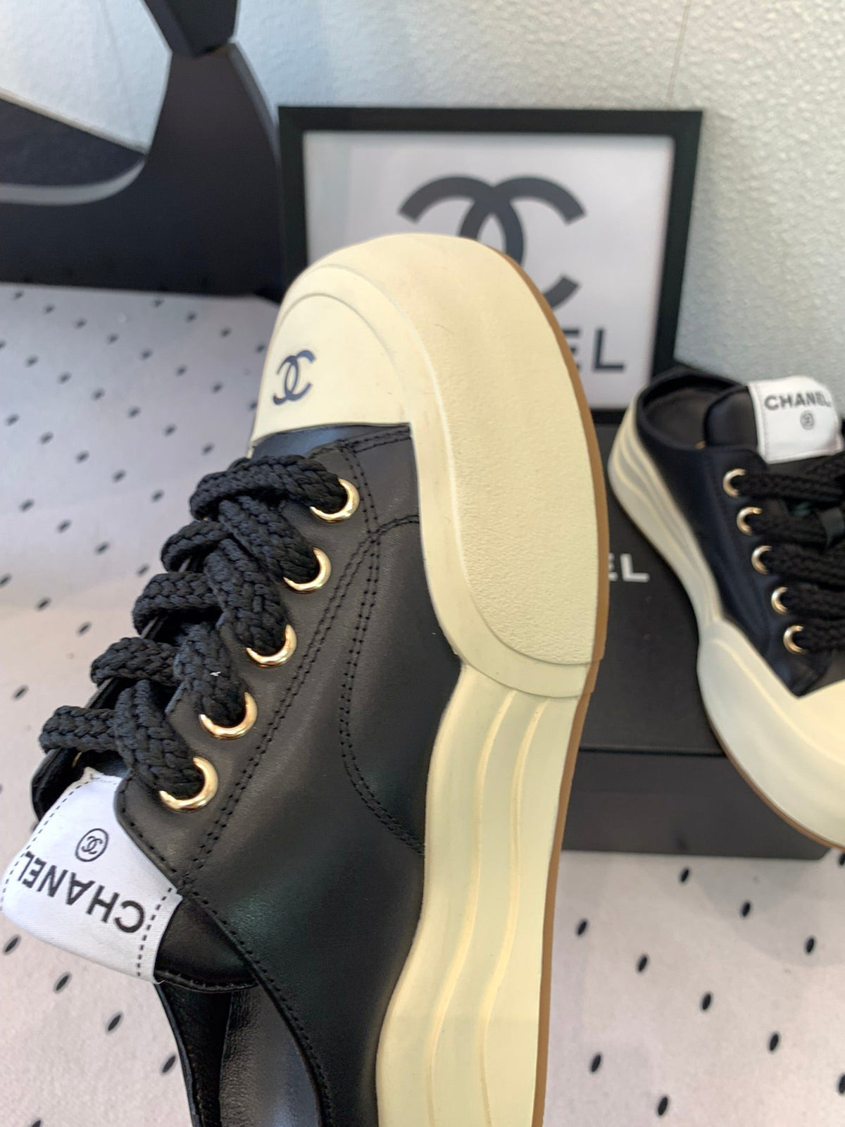 CC Mule Sneaker 50mm In Black Cowhide 147070
