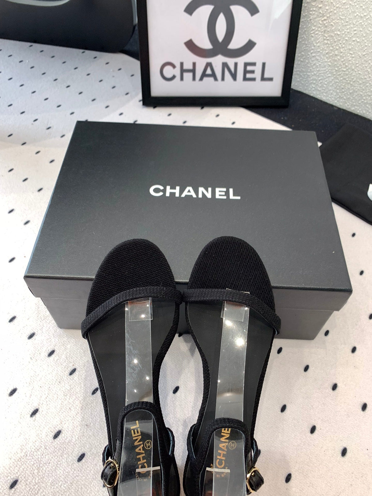 CC Sandal In Black Canvas Fabric 147092