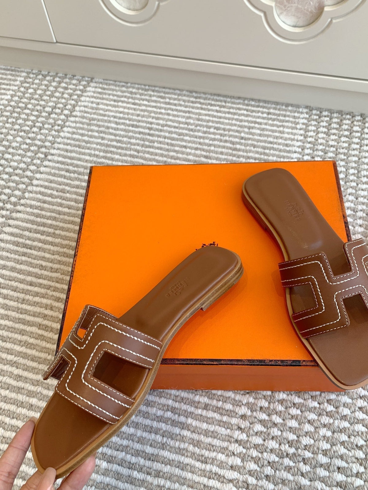 HM Oran Sandal Brown Sheepskin 291396