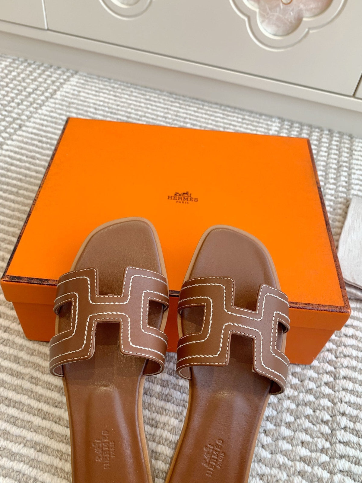 HM Oran Sandal Brown Sheepskin 291396