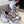 DAD SHOES IN GREY RED WHITE MESH AND CALFSKIN