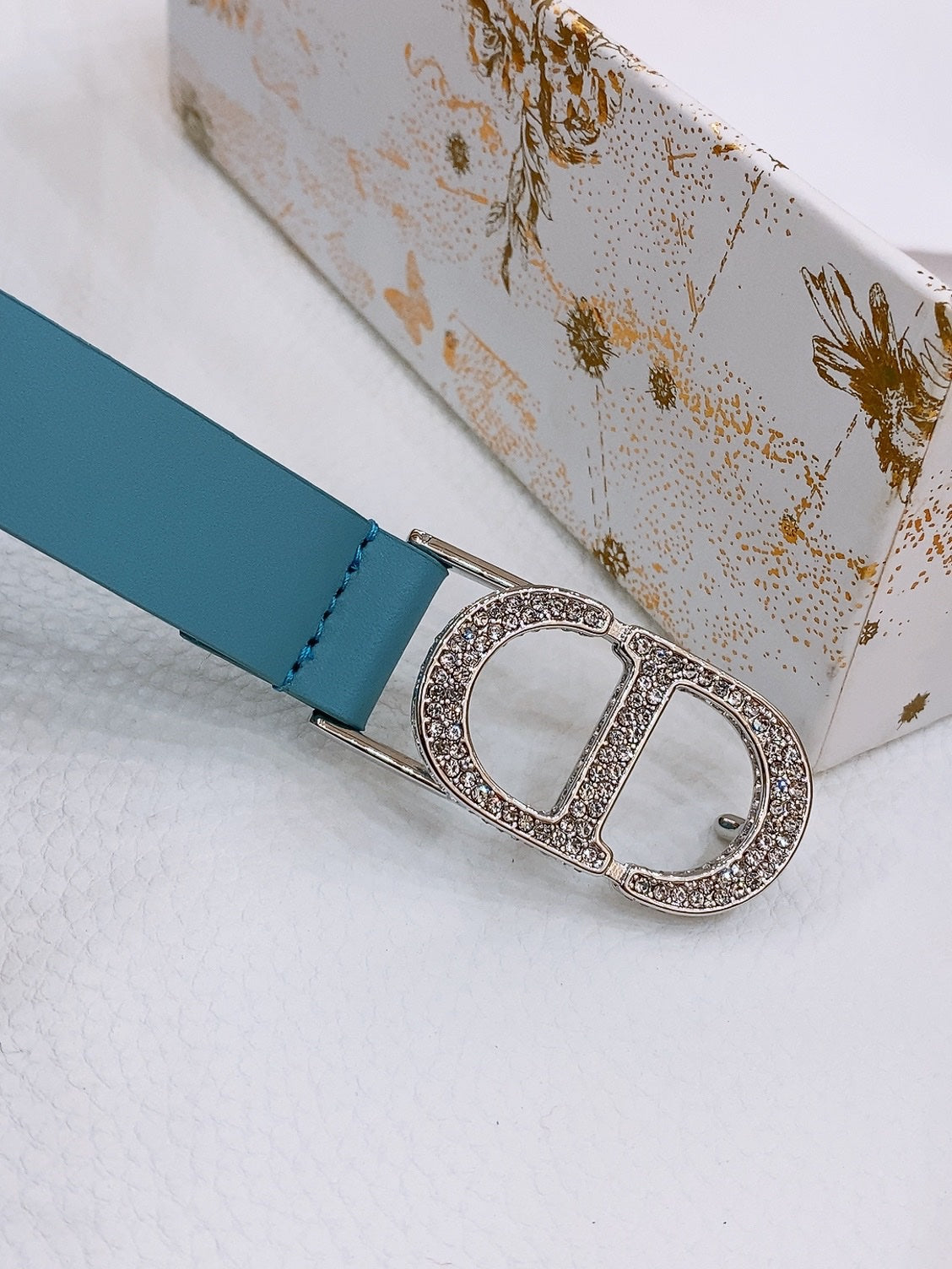 Dior Crystal Buckle Belt 20mm Smooth Calfskin 186307