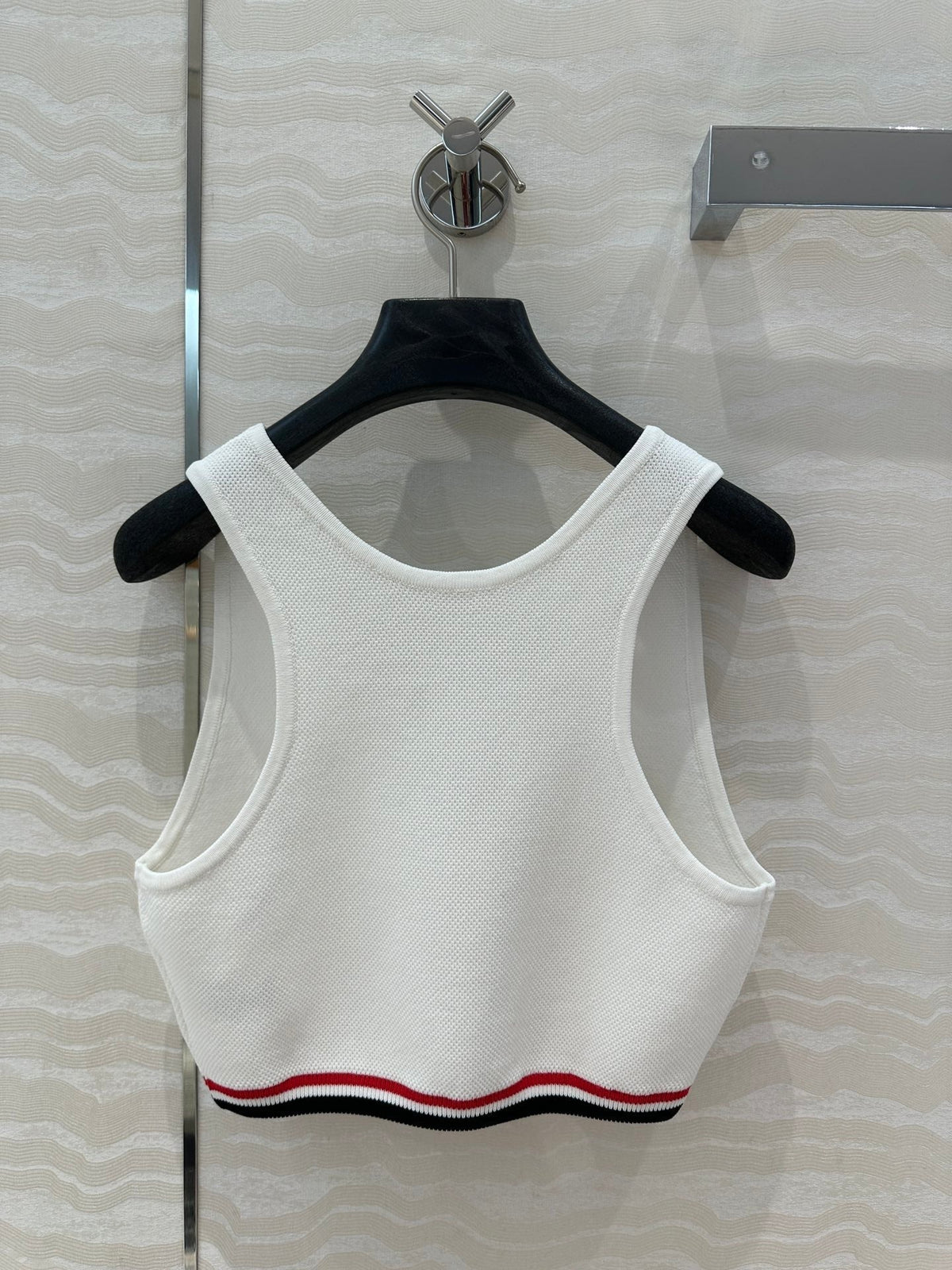 CD Sport Knitted Top Vest White Linen Silk