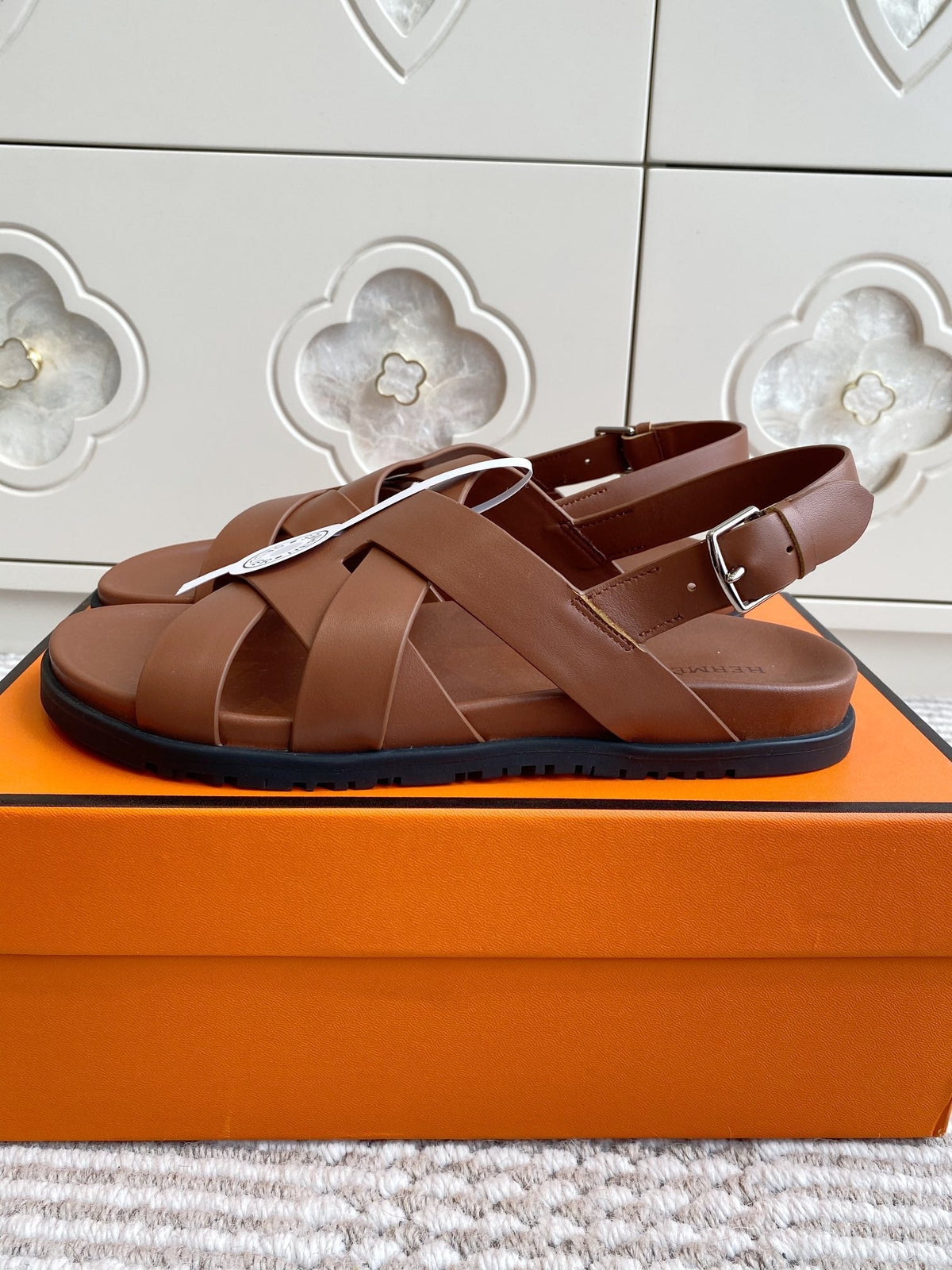 HM Heracles Sandals Brown Calfskin 291451