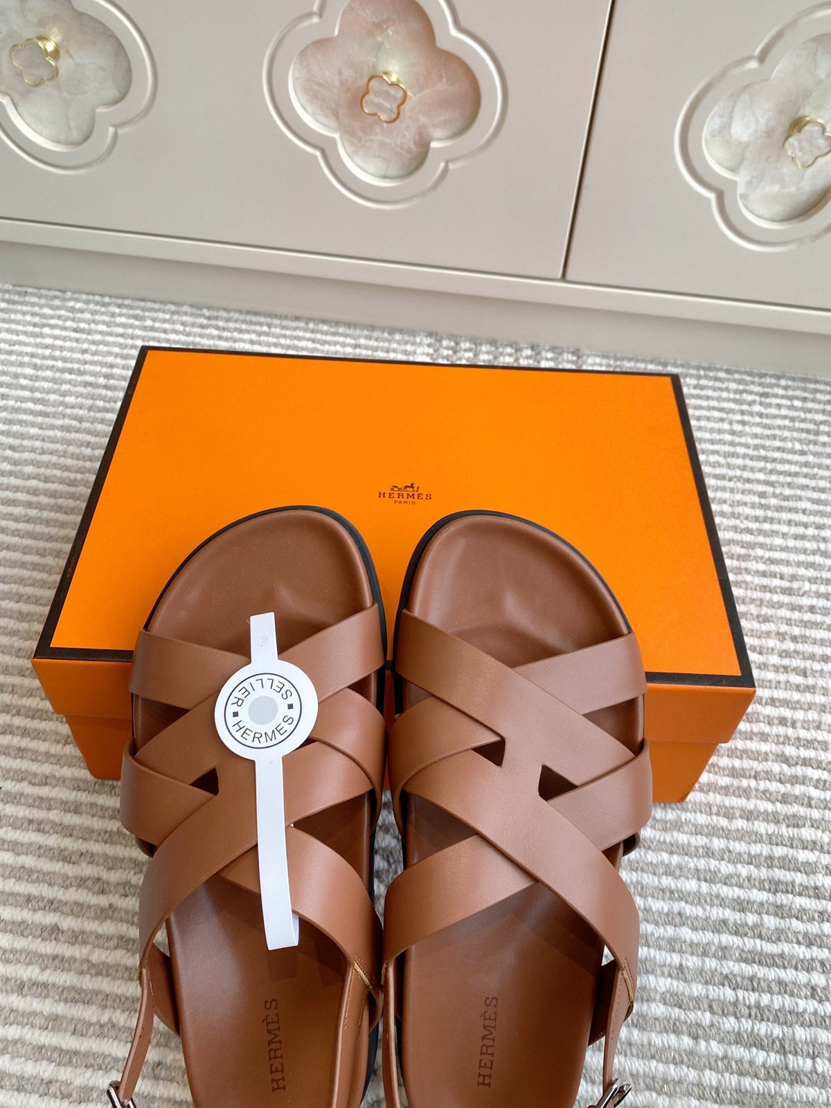 HM Heracles Sandals Brown Calfskin 291451