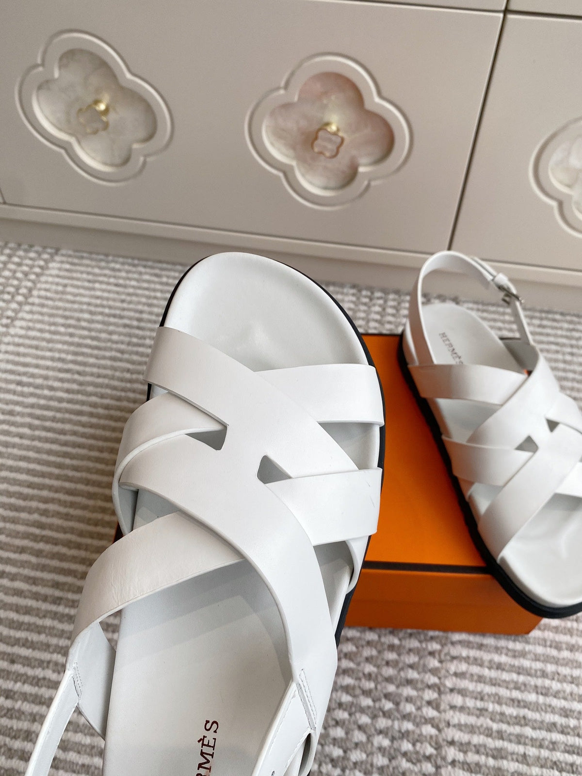 HM Heracles Sandals White Calfskin 291452