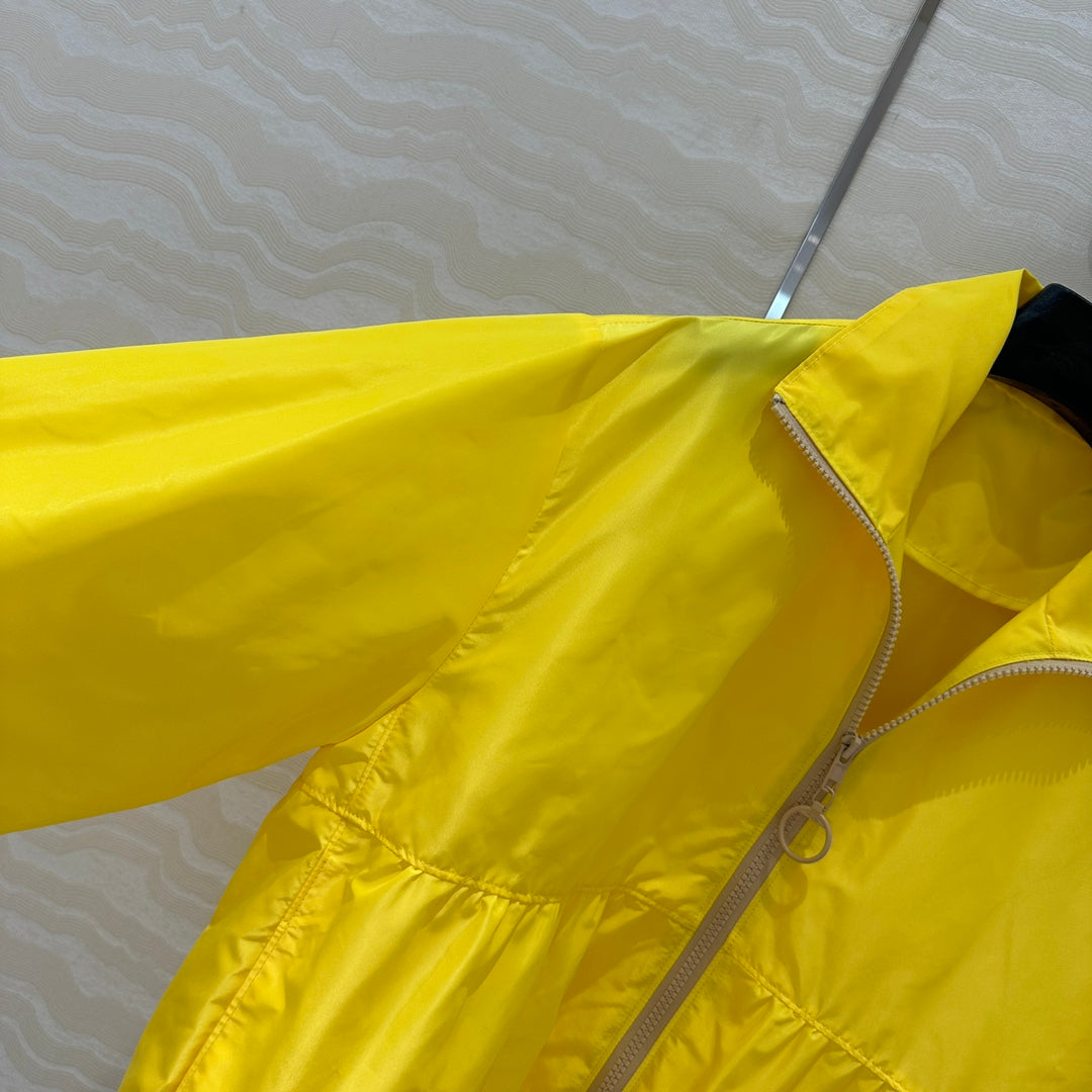 Prada Zipper Jacket Yellow Polyester