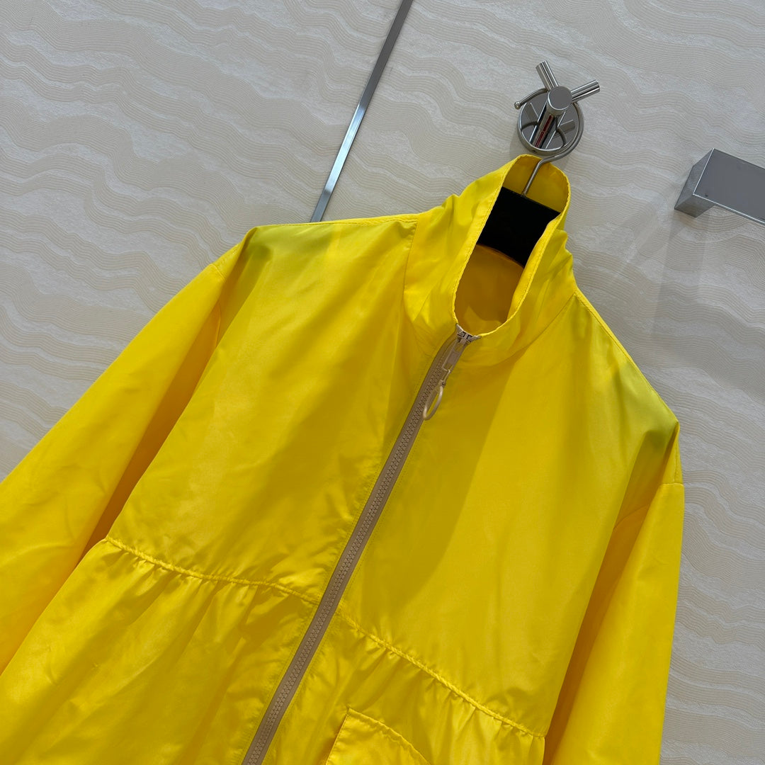 Prada Zipper Jacket Yellow Polyester