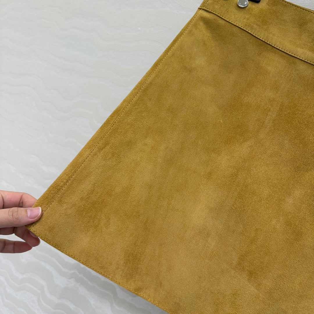 Prada Skirt Yellow Lambskin