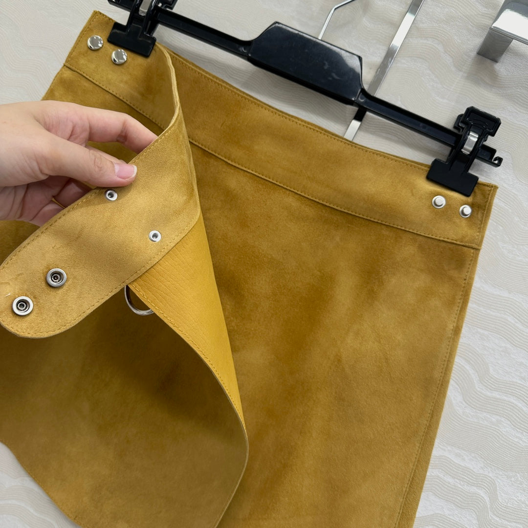 Prada Skirt Yellow Lambskin