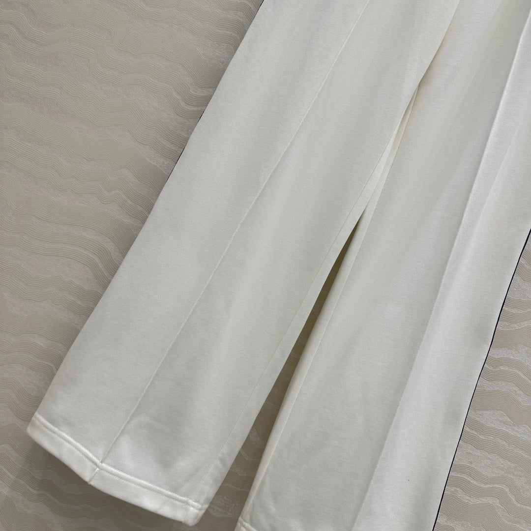 Celine Sports Straight Pants White Cotton