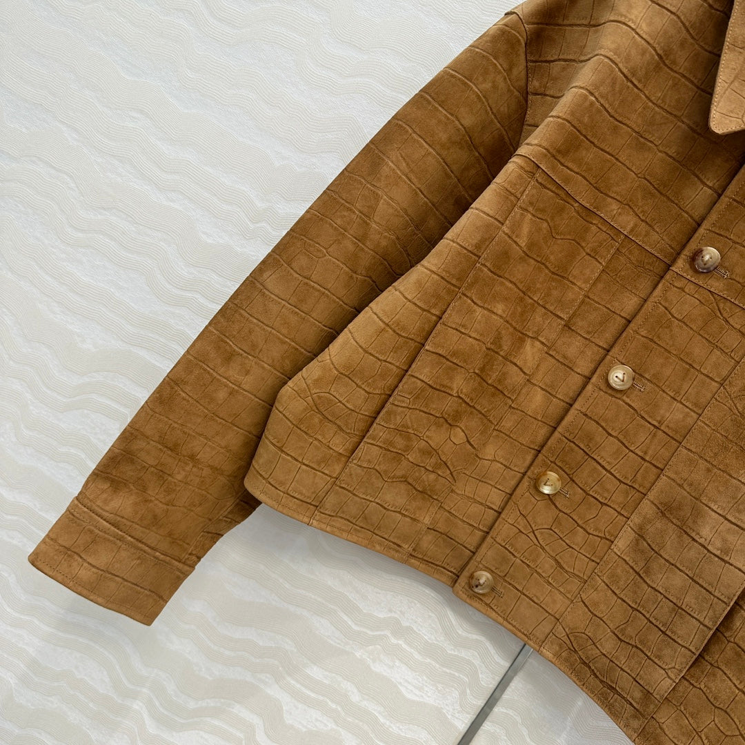 Loewe 25 Suede Jacket Windsor Tan