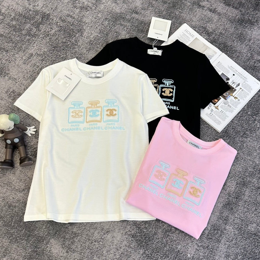 Chanel 2026 T-Shirt Black Pink White Cotton 359316