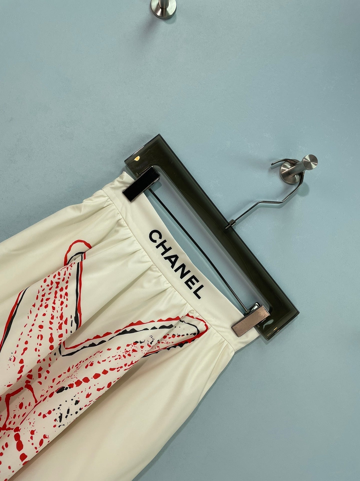 Chanel 2026 White Print Midi Skirt Polyester 440107