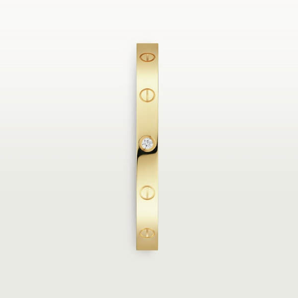 LOVE BRACELET 6.1MM OPEN CUFF 1 DIAMOND GOLD