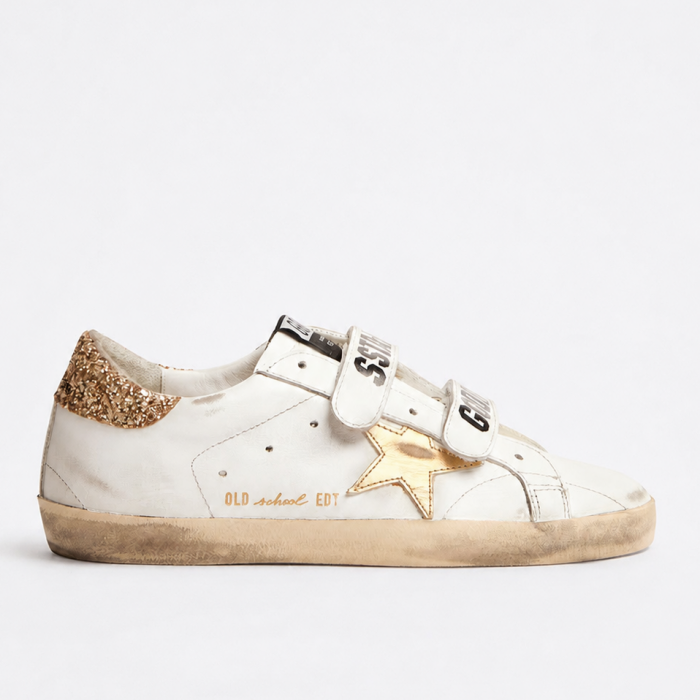 Golden Goose 2026 Old School With Gold Star Laminated Leather