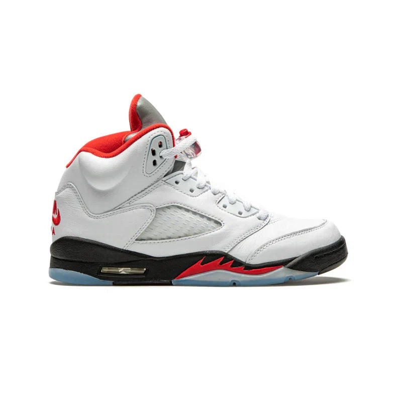 Nike Air Jordan 5 Retro Ivory Red Suede Leather