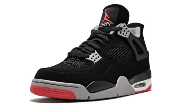 Nike Air Jordan 4 Black Gray Red Suede TPU