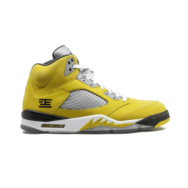 Nike Air Jordan 5 Bright Yellow Suede Mesh