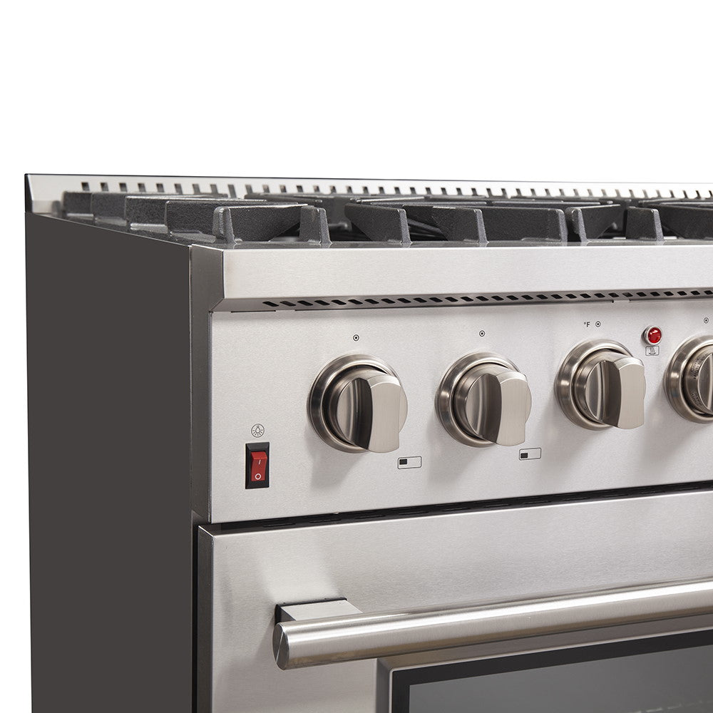 Forno FFSGS6156-36 36″ Galiano Gas Range with 240 Volt Electric Oven