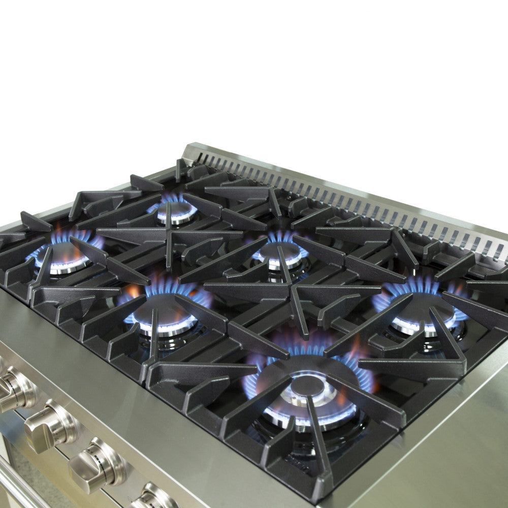 Forno FFSGS6244-36 36″ Galiano Gas Range with FORNO ALTA QUALITA Pro-Style Gas 6 Italian Burners 83,000 BTU All Stainless Steel