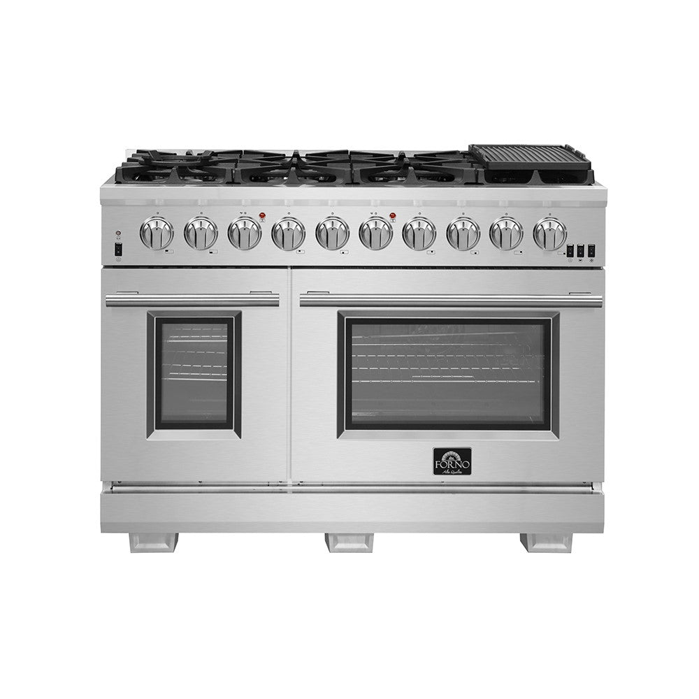 Forno FFSGS6260-48 48” Capriasca FORNO ALTA QUALITA Pro-Style Gas Range 8 Italian Burner 160,000 BTU All 304 Stainless Steel