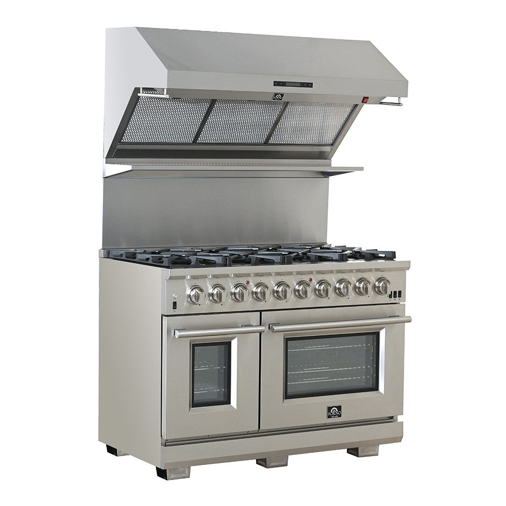 Forno FFSGS6260-48 48” Capriasca FORNO ALTA QUALITA Pro-Style Gas Range 8 Italian Burner 160,000 BTU All 304 Stainless Steel