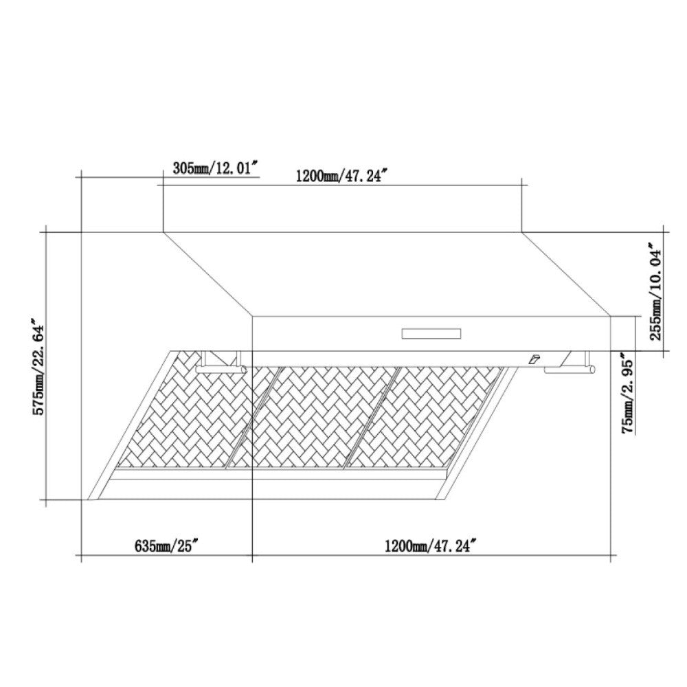 Forno FRHWM5029-48HB 48″ Savona Range Hood 1200 CFM Range Hood