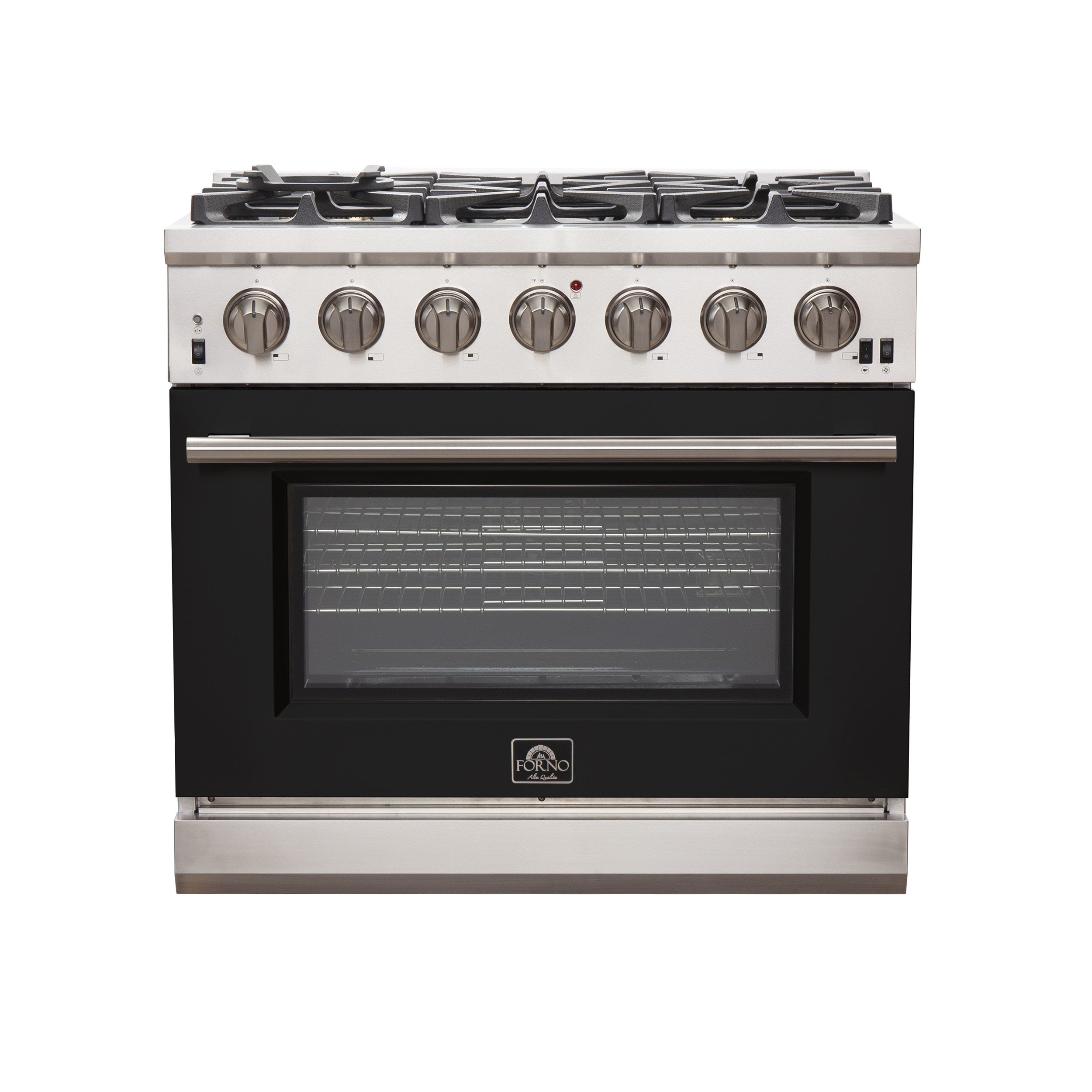 Forno FFSGS6260-36 36” Capriasca with FORNO ALTA QUALITA Pro-Style Gas 6 Italian Burners 120,000 BTU All 304 Stainless Steel