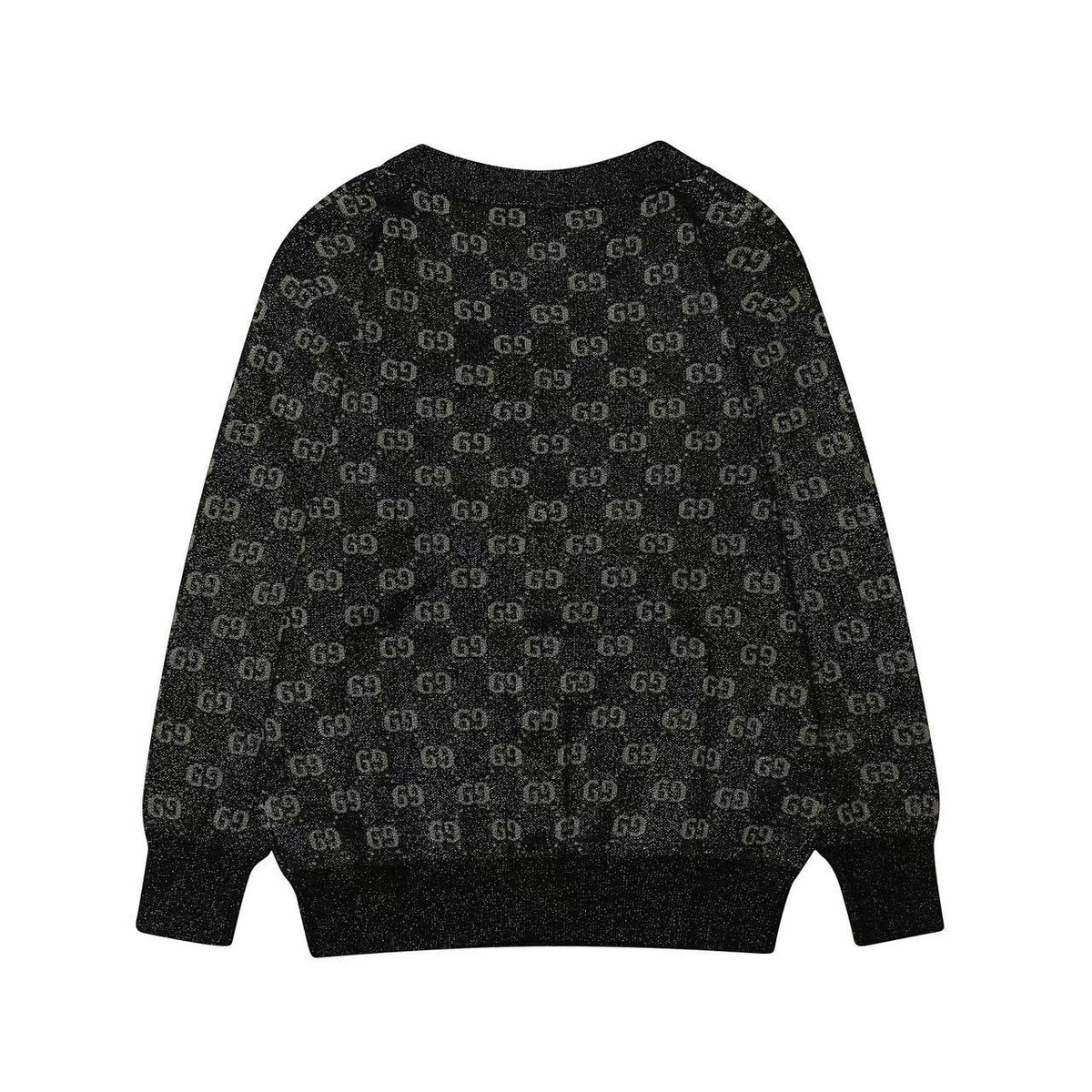 GG Cardigan V-Neck Monogram Black Jacquard