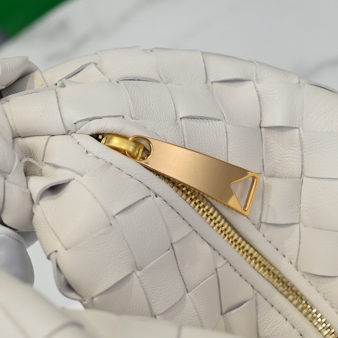 BV 24 Mini Jodie 28 White Lambskin Gold Hardware