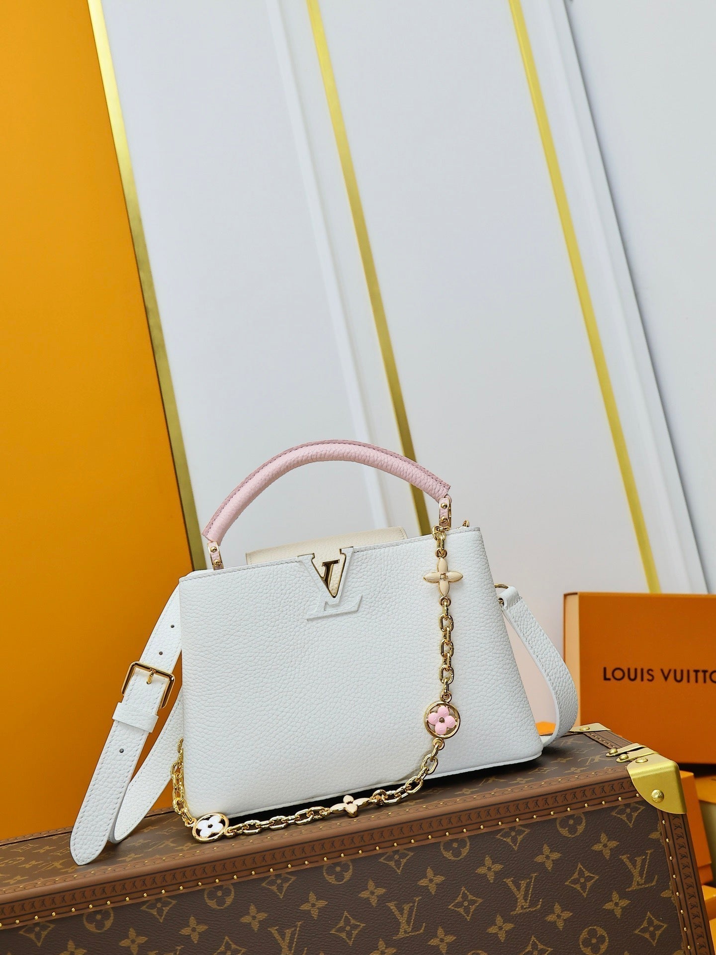 LV 27 White Gold Lock Calfskin 221456