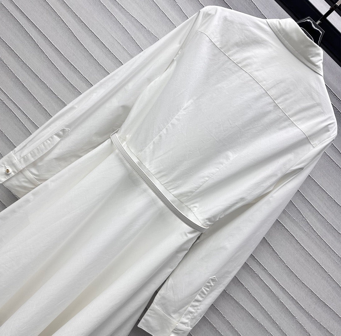 Gucci Midi Dress in White Cotton Poplin